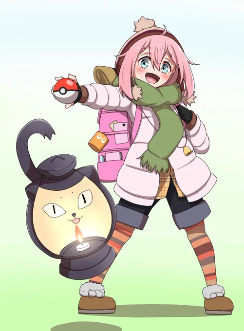 ゆるキャンパーの  なでしこが
しょうぶを  しかけてきた!
#ゆるキャン 