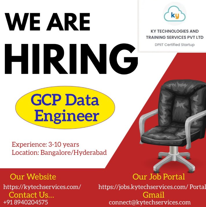KYTechnologies's tweet image. #gcp #gcpengineer #dataengineers #ciic #Gcpjob #dataengineerjobs #itjobs #itjob