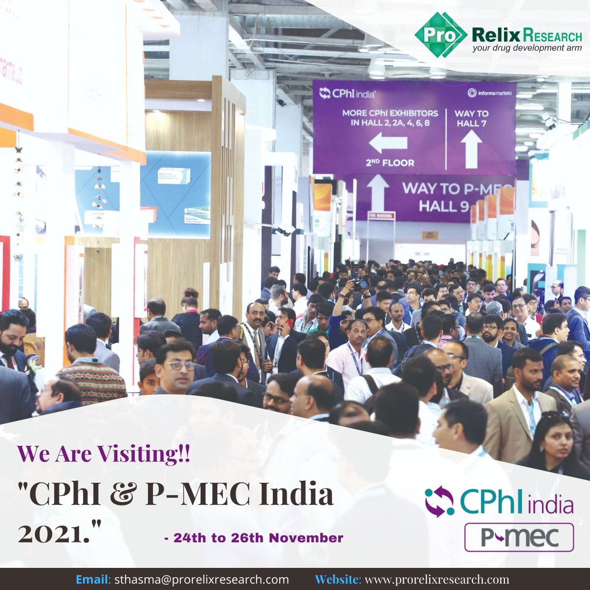 ProRelix_CRO's tweet photo. Let's connect!
ProRelix Research CRO is visiting on 24th & 25th Nov @CPhIIndia @CPhIWW one of India's biggest pharma events
Visit: https://t.co/UEvNEPGM77
#cphiworldwide #cphi2021 #cphiindia #cphiww #pmec #expo2021 #pharma #exhibition2021 #medical #prorelixresearch #HCLDR https://t.co/kZP6ZXS7Ro