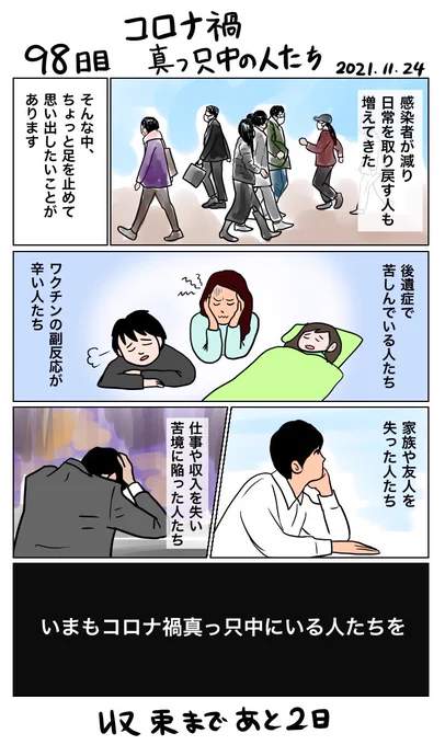 #100日で収束する新型コロナウイルスリターンズ 
いまもコロナ禍真っ只中の人たち 