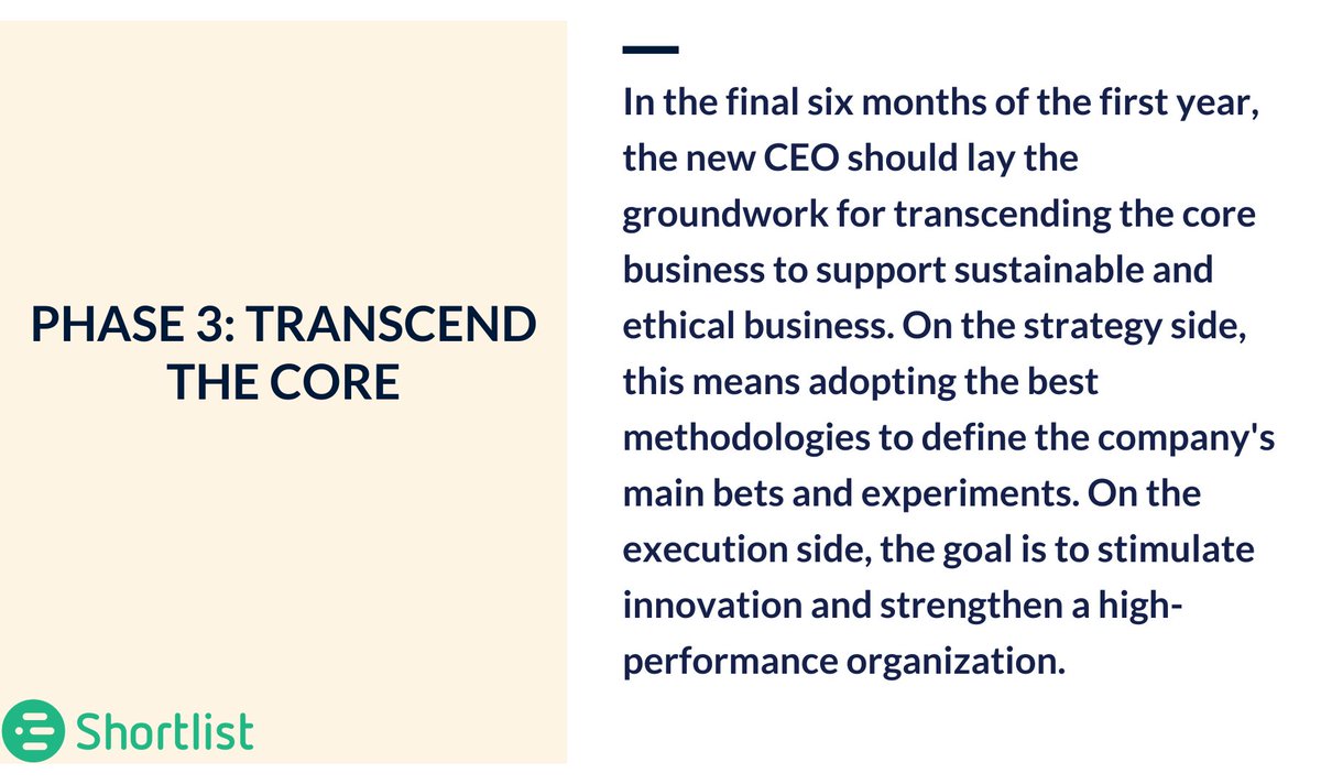New CEOs have to work on strategy and execution with the right balance in the right timeframes to drive short-term results while rethinking long term priorities. Here is a three-phase process from <a href="/HarvardBiz/">Harvard Business Review</a> for the new CEOs. 
#executivesearch #leadership #strategy