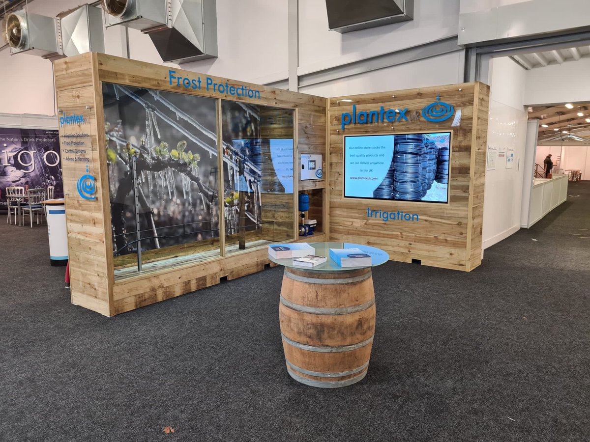 Plantex_UK's tweet photo. You'll find the Plantex team on stand K2 at the @VineyardMagGB Vineyard &amp; Winery Show today. Come and see a live demonstration of our exclusive frost protection system and pick up a brand new catalogue! #vineyardandwineryshow #vineyard #winery #irrigation https://t.co/w5h4hrzwVv