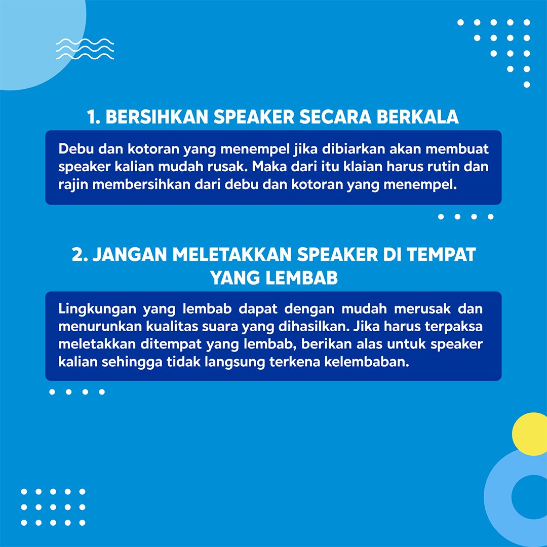 SoundcoreID's tweet image. Happy weekend semuanya!
Gimana sih cara merawat wireless speaker?

Mimin punya beberapa tips nih, yuk cekidot postingan diatas.

#soundcoreindonesia #soundcore #soundcoretws #tws #speakerberkualitas #earphonewireless #earphoneoriginal