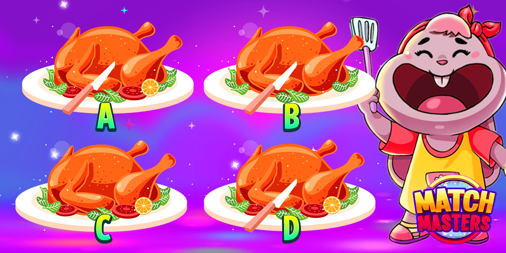 match_masters's tweet photo. Find which 2 🍗#Thanksgiving turkeys🍗 are the same and you could be winning 5,000 coins!🔥🤑🔥 Just #retweet and comment with the correct answer! Pick this up too: https://t.co/DYw1Q8MA3B https://t.co/LoqCCETeTt
