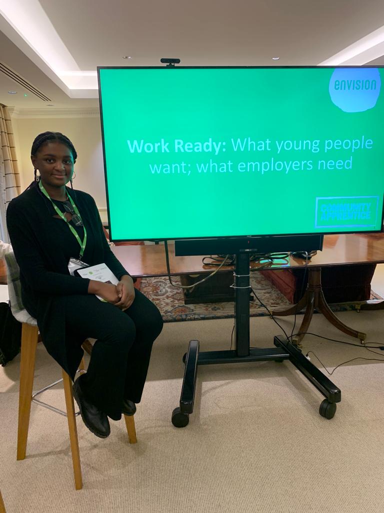 joshenvision's tweet photo. Beaming with pride at Shaye speaking on our @envisionUK panel last night about 'what young people want from employers'. Representing the Envision programme and our Youth Board so brilliantly! https://t.co/dBbFZAQ6a9