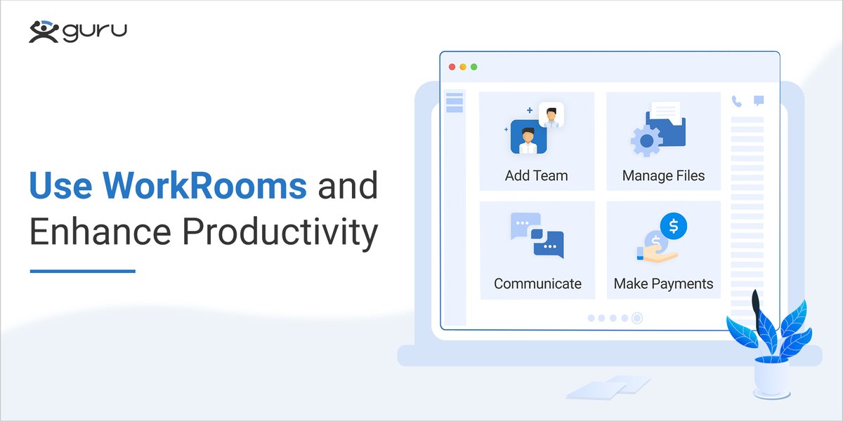 Use WorkRooms and enhance productivity  – Manage files, team members, communication, and payments in one place, bit.ly/3cJmUaL