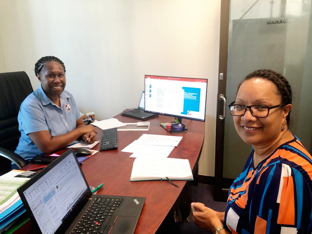 PacWIMA Chairperson Ms. Dinah Inape-Omenefa &amp; SPC's <a href="/ore_toua/">Ore Toua</a> strategizing for the <a href="/UNESCAP/">United Nations ESCAP</a> Workshop on Sustainable Maritime Connectivity.

PacWIMA is grateful for the strategic support of <a href="/spc_cps/">Pacific Community</a> <a href="/IMOHQ/">International Maritime Organization</a> <a href="/UNESCAP/">United Nations ESCAP</a> in ensuring that diversity remains at the top of the agenda⚓️🚢⛵️