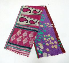 New Indian Cotton Kantha Fashion Scarf Reversible Bohemian Handmade Head Scarf SJ13