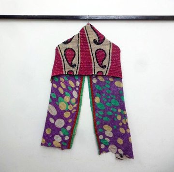 New Indian Cotton Kantha Fashion Scarf Reversible Bohemian Handmade Head Scarf SJ13