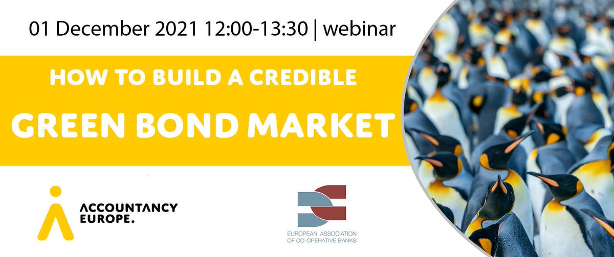 EACB_News's tweet photo. Join the #EACB and @AccountancyEU for a webinar on how to build a credible #greenbondmarket.

#Greenbonds are a key tool to help channel funds towards #greenprojects and an essential part of the #EUGreenDeal.

More info &amp; registration➡️https://t.co/gSgy1xODer https://t.co/cCSy8d3m5N
