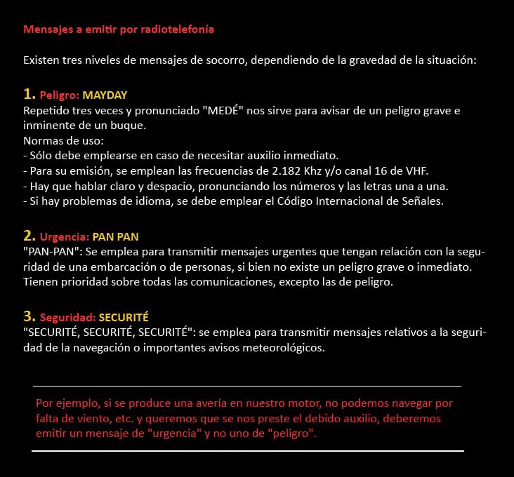 salvamentogob's tweet photo. ¿Qué es un MAYDAY? Significa que la vida de uno o de todos los miembros de la tripulación se encuentra en peligro inmediato. Prioridad absoluta. Los buques en zona deben acudir en ayuda e incluso hacer a su vez una llamada MAYDAY RELAY para garantizar la recepción por salvamento https://t.co/MflPfozeRX
