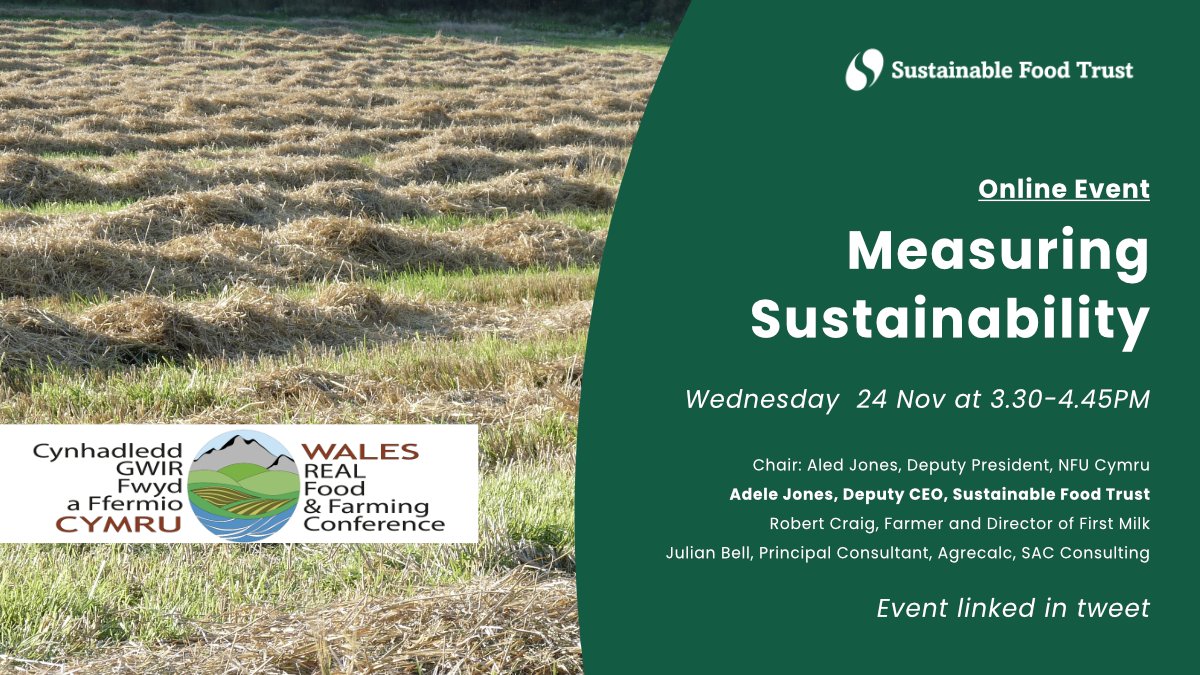 SusFoodTrust's tweet photo. Join the event today at @wrffc21, @AdeleSFT discusses measuring sustainability and what tools we have to do this in relation to on-farm food production. Attend the event online here: https://t.co/LUaYvBx1xR https://t.co/ixOe86xxZ3