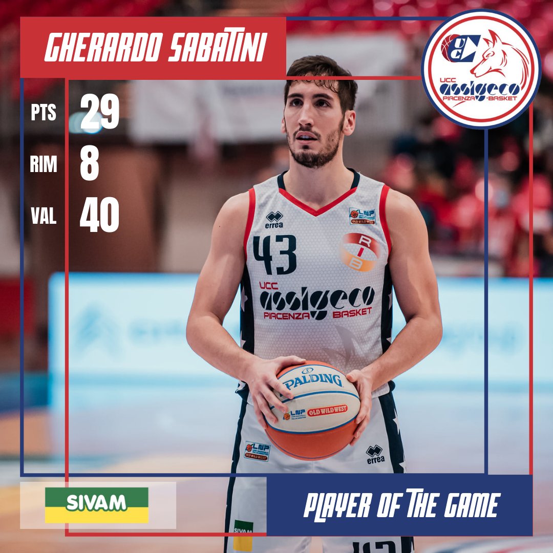 UCC_AssigecoPC's tweet photo. Il 76% dei nostri tifosi votanti ha scelto di nominare Gherardo Sabatini MVP della partita disputata domenica scorsa al “Palabanca”

#passione ⚪️🔴🔵
#SerieA2OldWildWest #LNP #LaNostraPassione @LNPSOCIAL https://t.co/tZMzLkkCJ6