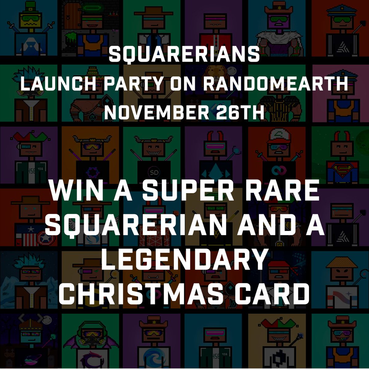 Terra_Bunnies's tweet photo. WE ARE LAUNCHIN ON @randomearth_io NOVEMBER 26TH

To celebrate our new launch date and marketplace

We will giveaway a SUPER RARE Squarerian and a legendary christmas card👀

All you have to do is:

Like our tweet❤️
Retweet and tag a friend🙏

Winner will be found after launch!🍀 https://t.co/NiBTUnLPUt