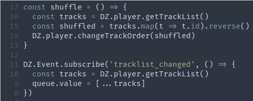 mrb0nj's tweet photo. @DeezerDevs any idea why this doesn't work using the Javascript SDK? the `tracklist_changed` event fires but the tracklist is unchanged :( https://t.co/kxiFeBz5x3