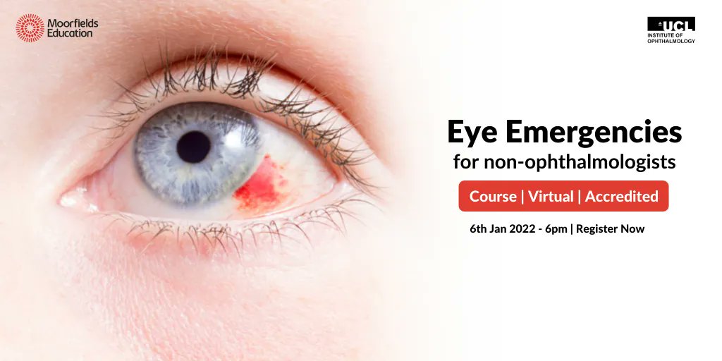 UCLeye's tweet photo. ***NEW COURSE***

This evening course aims to give non-ophthalmologists the knowledge, skills &amp; confidence to evaluate &amp; where appropriate to manage common ocular ophthalmology emergencies 

Taking place on 6th January 2022 - Book your place today
https://t.co/5Xpgv6woRg https://t.co/1l4sok9R38