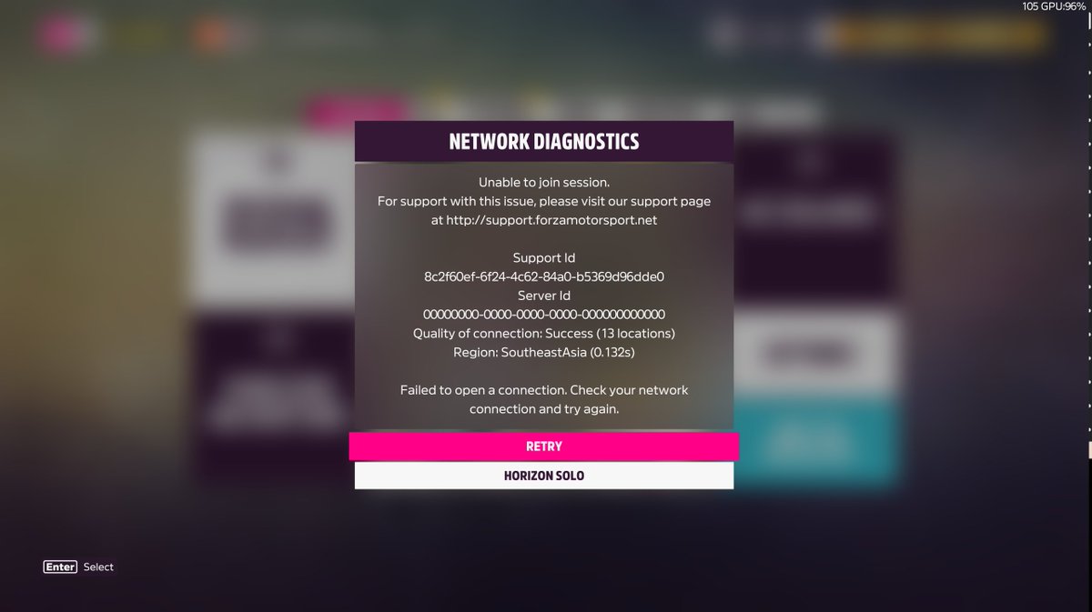Aus_Phoenix's tweet photo. Been having these issues since the beginnging of Forza, anyone know how to fix it? Can't join any online at all. @forza_support https://t.co/MdKy9ld7uJ