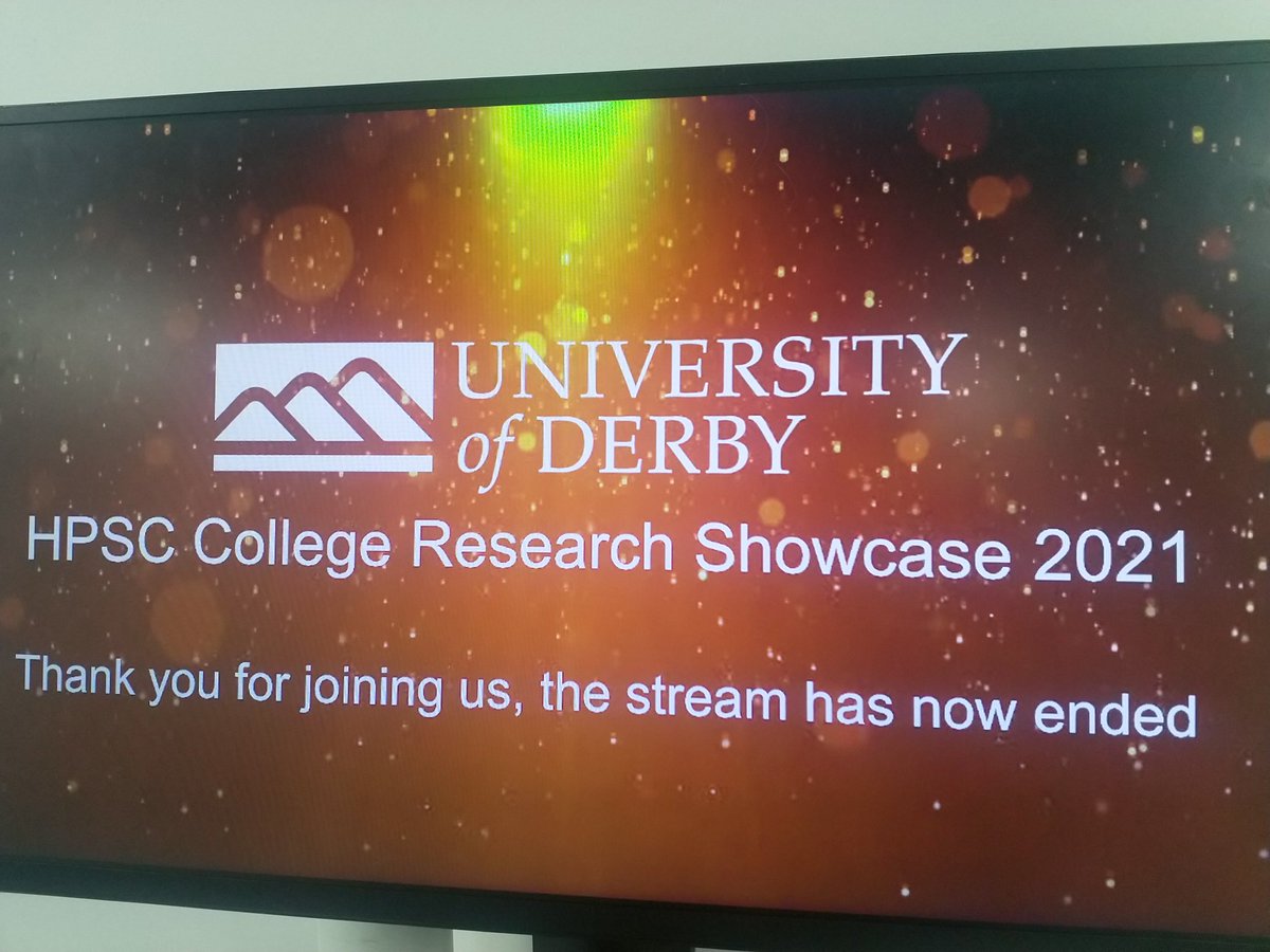 Health, Psychology & Social Care Research (@derby_hpscr) on Twitter photo Thank you to everyone who attended our #HPSCResearch2021 showcase event, and to all of your wonderful presenters! It has been a great day filled with fascinating presentations, workshop panel Q&A, and posters! <a href="/DerbyUni/">University of Derby</a> Thank you to everyone who attended our #HPSCResearch2021 showcase event, and to all of your wonderful presenters! It has been a great day filled with fascinating presentations, workshop panel Q&A, and posters! <a href="/DerbyUni/">University of Derby</a>