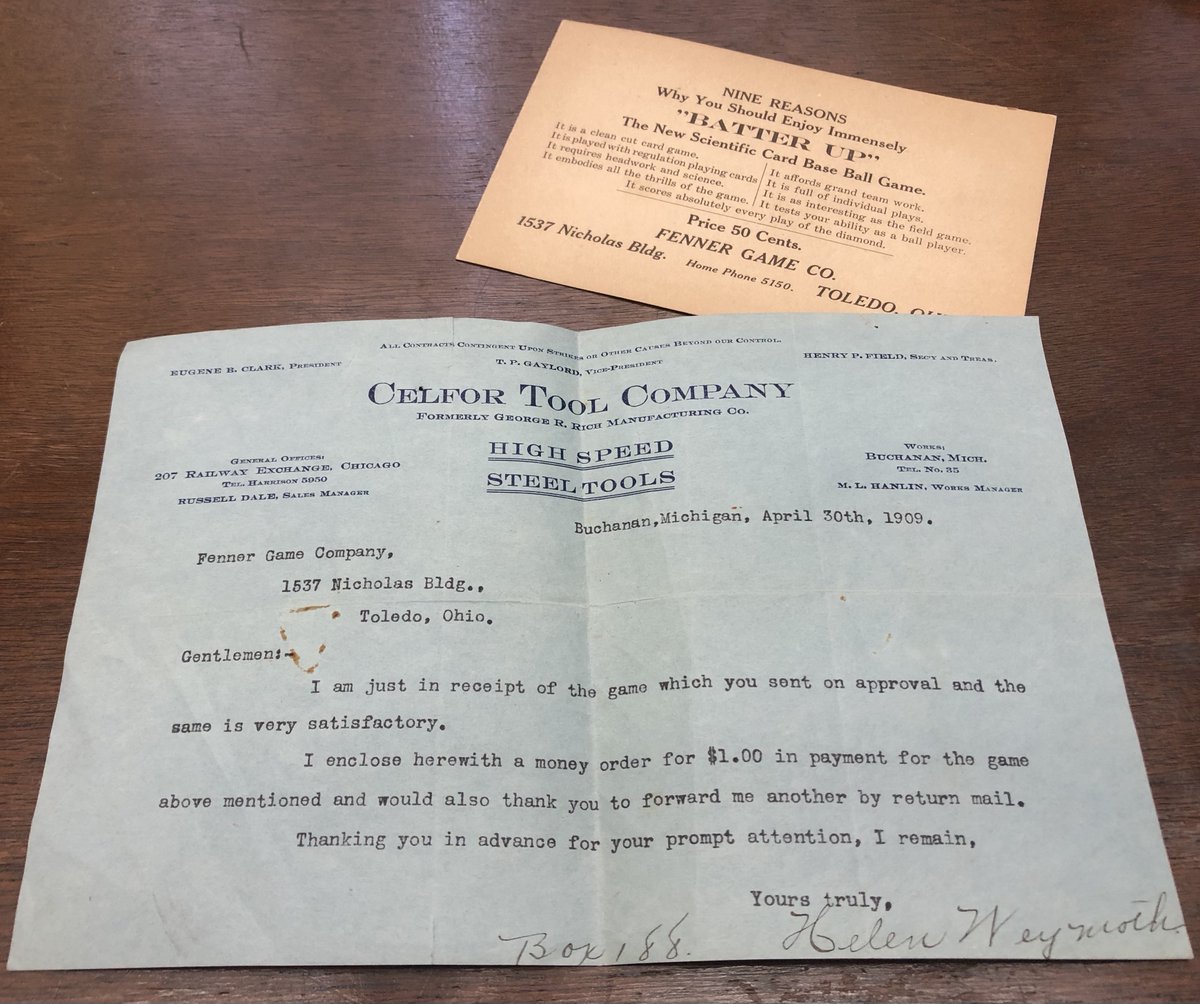 CanadayCenter's tweet image. Happy National Game &amp;amp; Puzzle Week! Would you pick up the cards for this 1909 “scientific card baseball game” to sharpen your brain after all of the Thanksgiving food has muddled it? What are your favorite games to play when with friends &amp;amp; family this holiday? #GameAndPuzzleWeek