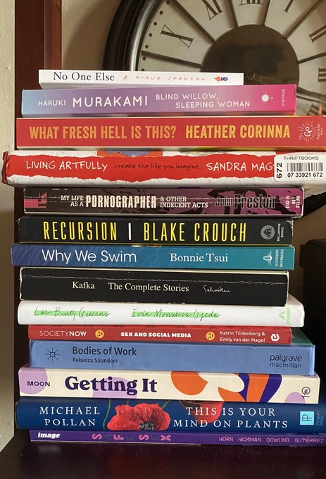 Been so busy lately, my reading pile&rsquo;s really stacking up! Looking forward to diving into these soon<a href="/tag/comingoutlikeapornstar"class="tags"><span>#comingoutlikeapornstar</span></a>