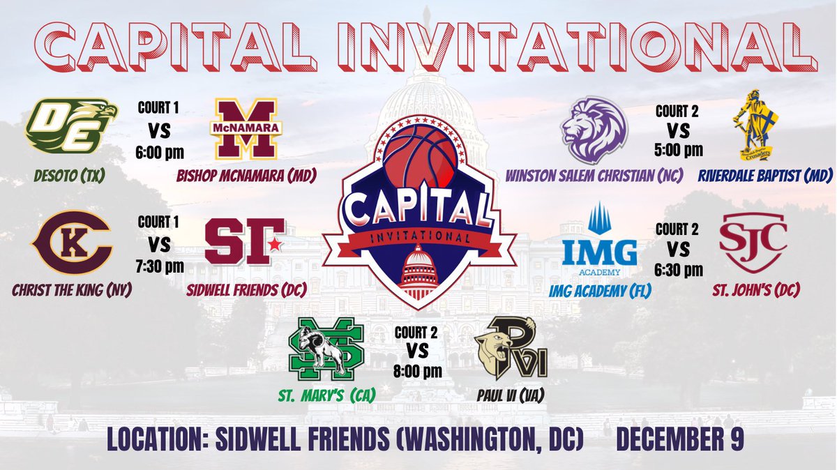 CapitaliHoops's tweet photo. 🚨🎤📣 Game Times 🚨🎤 📣 @DeSotoEaglesGBB @BMacLadyHoops @ctkwbball @DudleyTamika @1CortezQuarles @WinstonWbb @ladycrusaderswb @IMGABasketball @SJCHSBBALL @StMarysGirlsBB @PVIGIRLSBBALL @KadiCreel @justiceoliver @DelaneyRudd4 @CoachShawn12 @scribalotjs @alle_moreno2 @WashPostHS https://t.co/J7nNSVvFoV