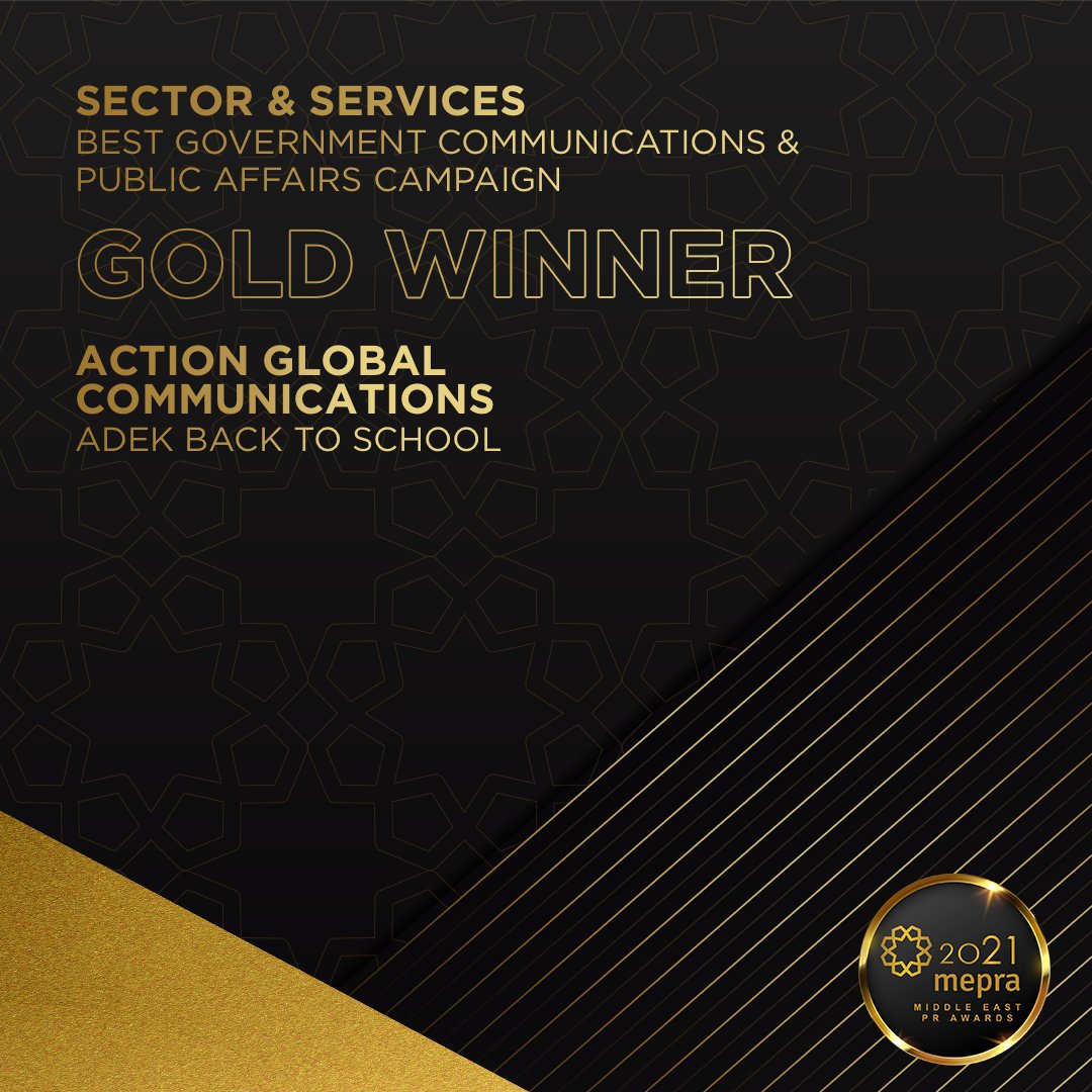MEPRA_org's tweet photo. Big wins for @ActionGlobalCom, @UAEmediaoffice and @WS_EMEA as they take home the Gold, Silver and Bronze respectively in the Best Government Communications &amp; Public Affairs Campaign category at this year’s #MEPRAAwards. #PRAwards #MiddleEastPR https://t.co/bNpRgioYWj