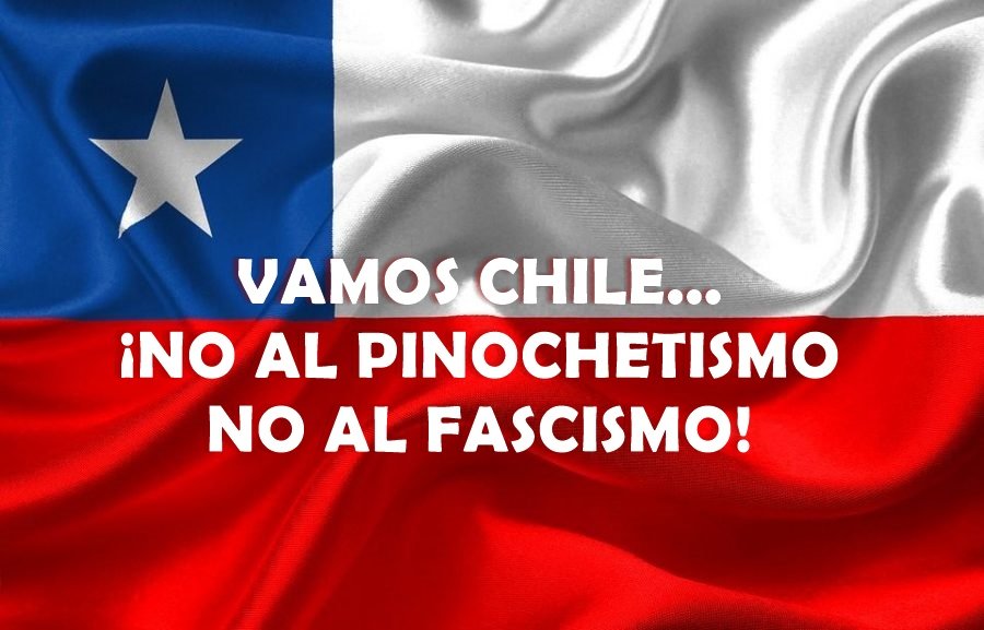 PiensaPrensa's tweet photo. VAMOS CHILE...
¡NO AL PINOCHETISMO. NO AL FASCISMO! https://t.co/6EvLXT3wqu
