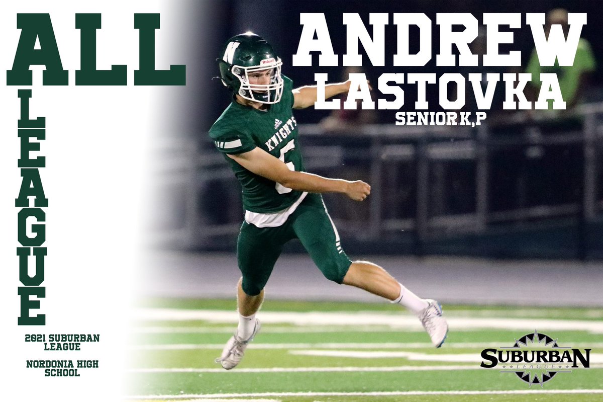 Andy Lastovka, both kicker and punter of the year in the Suburban League