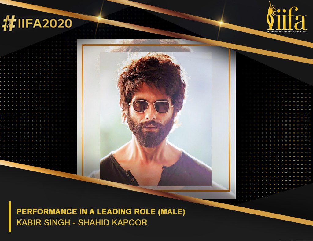 IIFA's tweet photo. Wana wao wao wana wao wao wana wao 🎶

Team #IIFA congratulates #ShahidKapoor for winning the IIFA Award for Performance in a Leading Role (Male) at #IIFA2020 for Kabir Singh. 🏆

#Bollywood https://t.co/okrAQeB87B