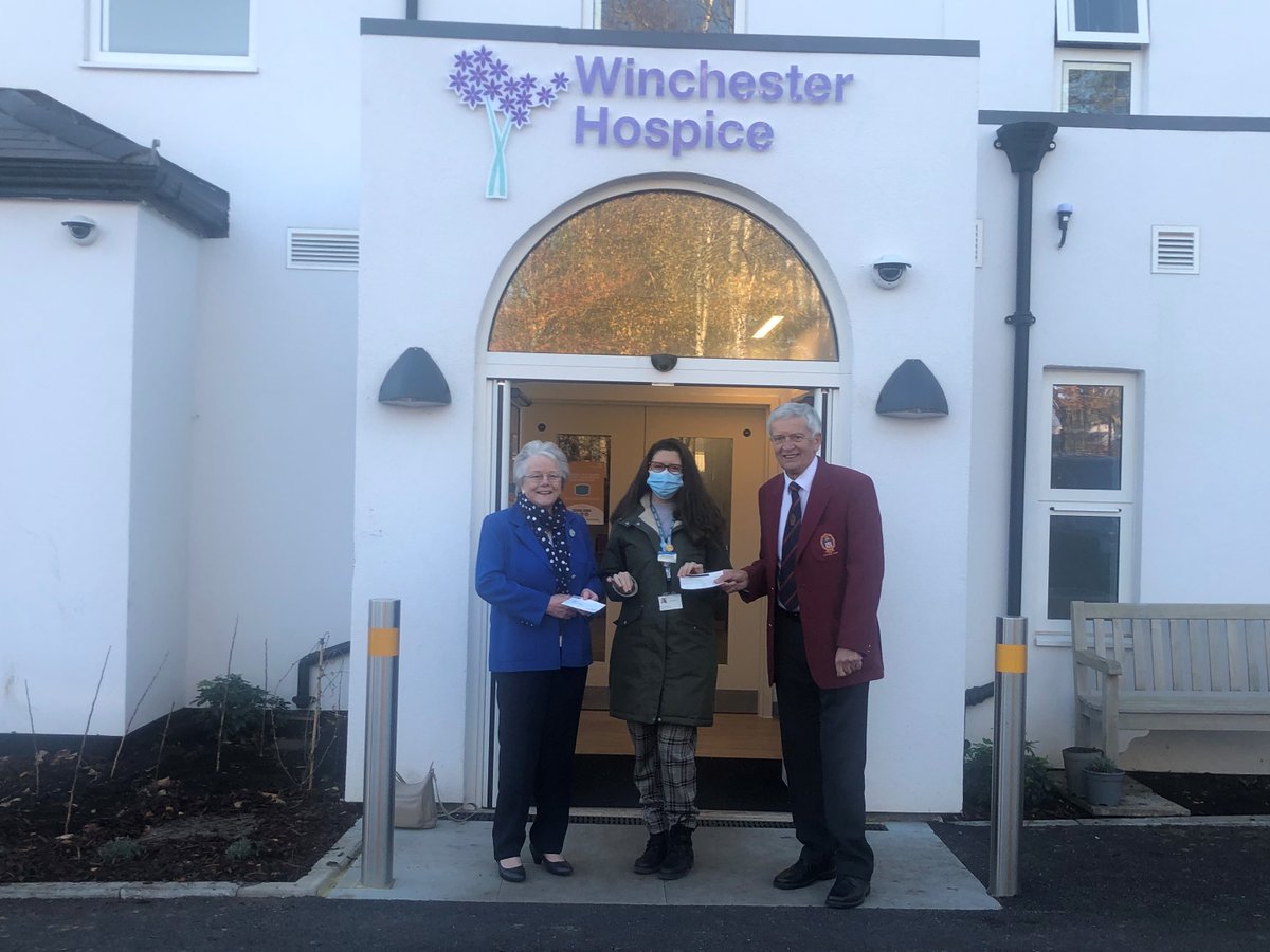 <a href="/RoyalWinchGC/">Royal Winchester GC</a> 's  Margaret Tucker and Dennis Chalk present a donation of £15,500 to Sabrina Marsden, Community &amp; Corporate Fundraising Manager <a href="/WinchHospice/">Winchester Hospice</a>  . So great to be able to support such a wonderful local cause.