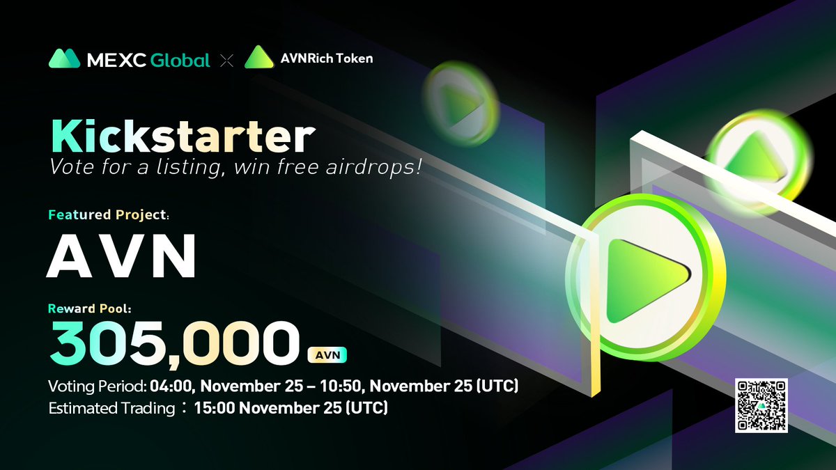 MEXC's tweet photo. Presenting the new #Kickstarter session with $AVN @avnrich.

🗳️Vote with $MX to get $AVN listed and share 305,000 $AVN
⏰Period: 04:00 - 10:50 Nov 25 (UTC)
📈Estimated trading: 15:00 Nov 25 (UTC)

Details: https://t.co/gsbbjculBJ

#AVNRichToken #MEXCGlobal #BSC https://t.co/usQ0xULZHH