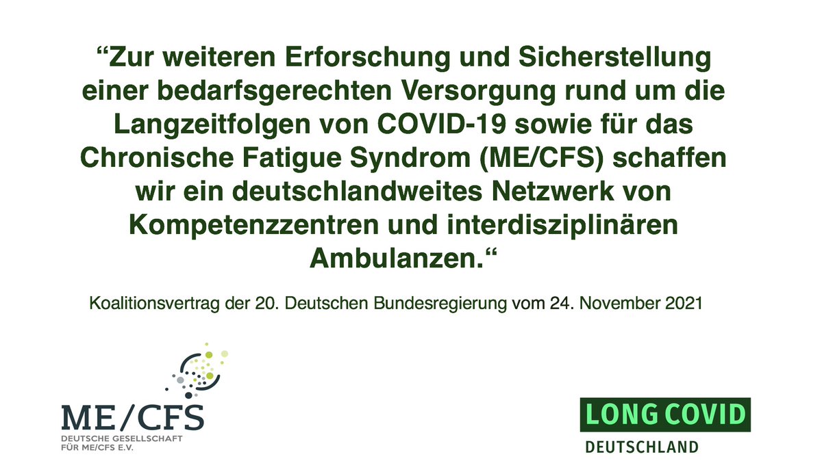 dg_mecfs's tweet image. 📢 #MECFS und #LongCOVID sind Teil des Koalitionsvertrags!  
 
Dafür haben sich die Dt. Ges. für ME/CFS und @LongDeutschland gemeinsam eingesetzt.  
 
Der #Koalitionsvertrag wurde heute von der #Ampel SPD, Bündnis 90/Die Grünen und FDP vorgelegt. 
 
👉 mecfs.de/koalitionsvert…