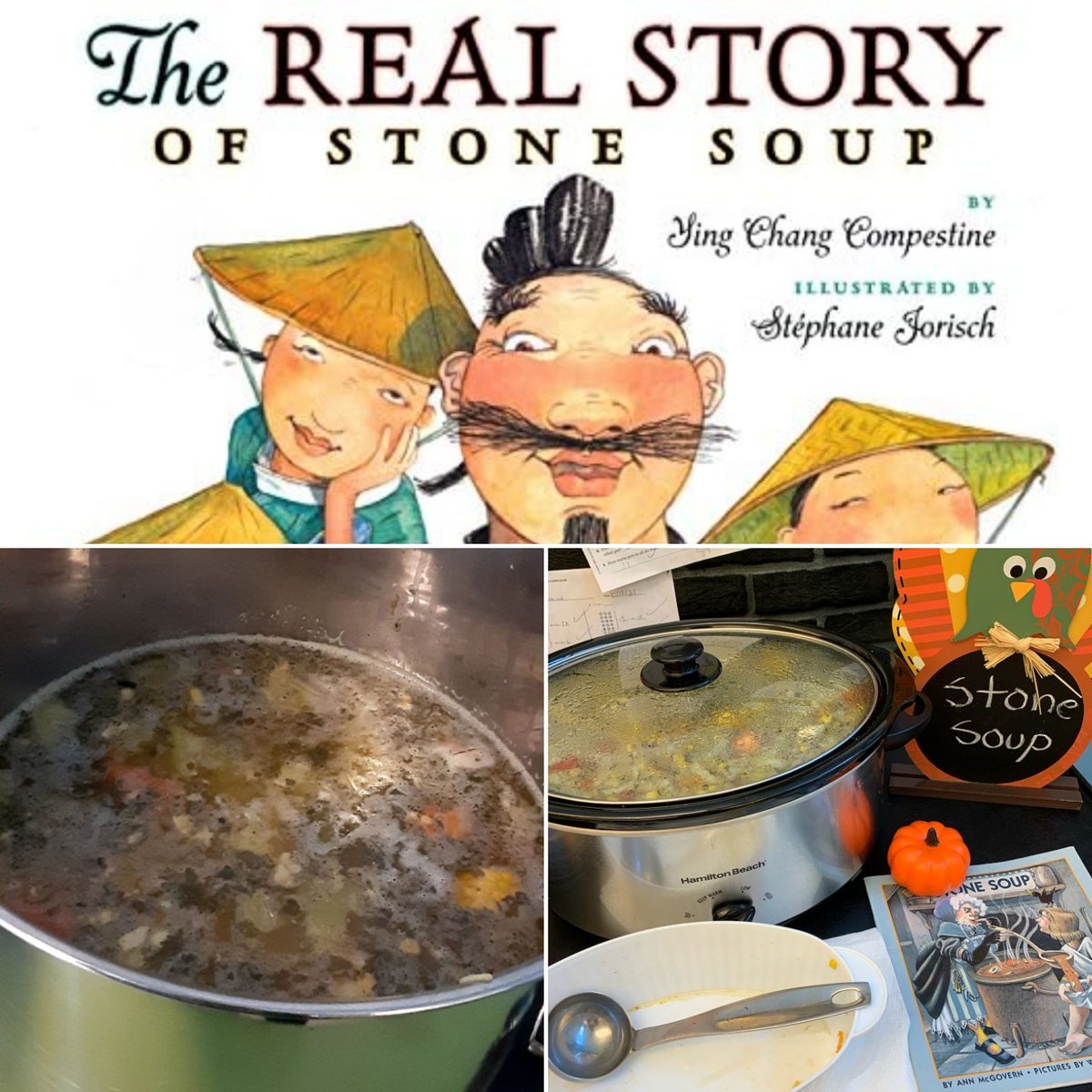 We definitely couldn't let November end without our annual Stone Soup Lesson taking place.  Take a look at what was brewing 😋😋😋 #StoneSoup Anyone? 
The moral of the story behind #StoneSoup is the nature of happiness and the value of sharing. 
Happy Thanksgiving 🦃🦃