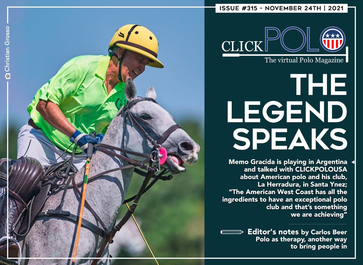 The new CLICKPOLO USA is online!
Cover: an interview with Memo Gracida!
Plus: Hope Arellano, Jared Zenni and Jessie Bray in Argentina, action at Grand Champions and much more!
Go to clickpolousa.com
RT!

<a href="/uspoloassn/">U.S. Polo Assn.</a> <a href="/CarlitosGPOLO/">Carlos Gracida Jr</a> <a href="/fedmexpolo/">FMP</a> <a href="/globalpolo/">Global Polo</a> <a href="/GAUNTLETOFPOLO/">GAUNTLET OF POLO®️</a>