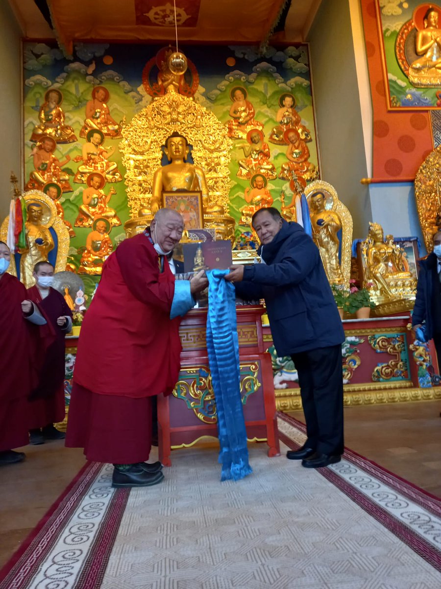 IndiainMongolia's tweet photo. Dr @RanjanRajkuma11 State Minister for External Affairs visited Gandan Monastery and Witnessed signing of MOU on Digitization of 1 million Buddhist manuscripts by Khamba Nomun Khan
@meaindia @IndianDiplomacy #GandanMonastery
@ddnews_official @wionews @MongolDiplomacy https://t.co/vUgsdfoZlr