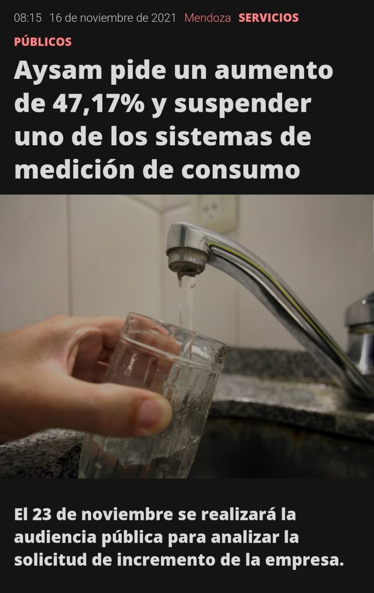El gobierno de Mendoza golpeó a las economías familiares con la ley impositiva y deberán afrontar los incrementos en luz, transporte y ahora en el agua. AySAM interrumpe la prestación de sus servicios durante meses en verano ¿Por qué los usuarios deberían soportar estos aumentos?