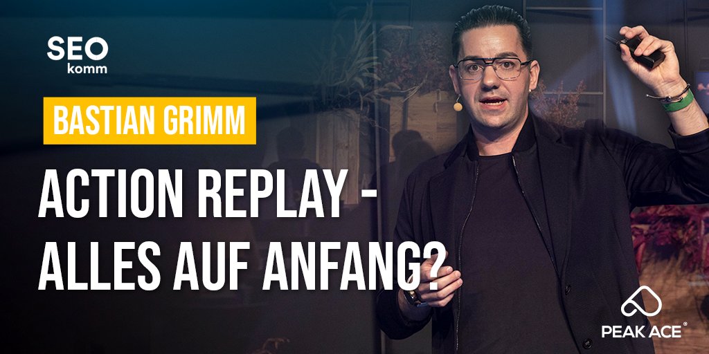 peakaceag's tweet photo. Mit seiner Keynote „Action Replay – Alles auf Anfang?“ eröffnete @basgr die #SEOkomm 2021. Nach einem Blick auf die Entwicklungen der Vergangenheit, stellte er die Fragen, die SEOs auch künftig beschäftigen. Session verpasst? ➡️ Zum kostenlosen Video: https://t.co/UPZNb5BYsz https://t.co/97S4kjB2xc