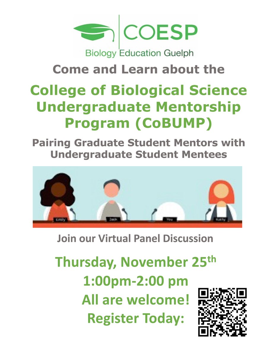 uogcoesp (@uogcoesp) on Twitter photo Undergrads get mentors, Grad Students get mentor training AND recognition! Interested? Learn more about <a href="/uofgcobump/">CoBUMP</a> at our student-led panel Thur Nov 25 1:00 Register: uoguelph.eu.qualtrics.com/jfe/form/SV_3Q…
<a href="/UofGCBS/">College of Biological Science</a> <a href="/UofG_MCB/">MCB at UofG</a> <a href="/UofG_HHNS/">HHNS at UofG</a> <a href="/IntUGrativeBiol/">Integrative Biology</a> @PseerUofG <a href="/GTCUofG/">GTC - Graduate Teaching Community</a> @UofG_OpenEd <a href="/GscMcb/">MCB Graduate Student Council</a> Undergrads get mentors, Grad Students get mentor training AND recognition! Interested? Learn more about <a href="/uofgcobump/">CoBUMP</a> at our student-led panel Thur Nov 25 1:00 Register: uoguelph.eu.qualtrics.com/jfe/form/SV_3Q…
<a href="/UofGCBS/">College of Biological Science</a> <a href="/UofG_MCB/">MCB at UofG</a> <a href="/UofG_HHNS/">HHNS at UofG</a> <a href="/IntUGrativeBiol/">Integrative Biology</a> @PseerUofG <a href="/GTCUofG/">GTC - Graduate Teaching Community</a> @UofG_OpenEd <a href="/GscMcb/">MCB Graduate Student Council</a>
