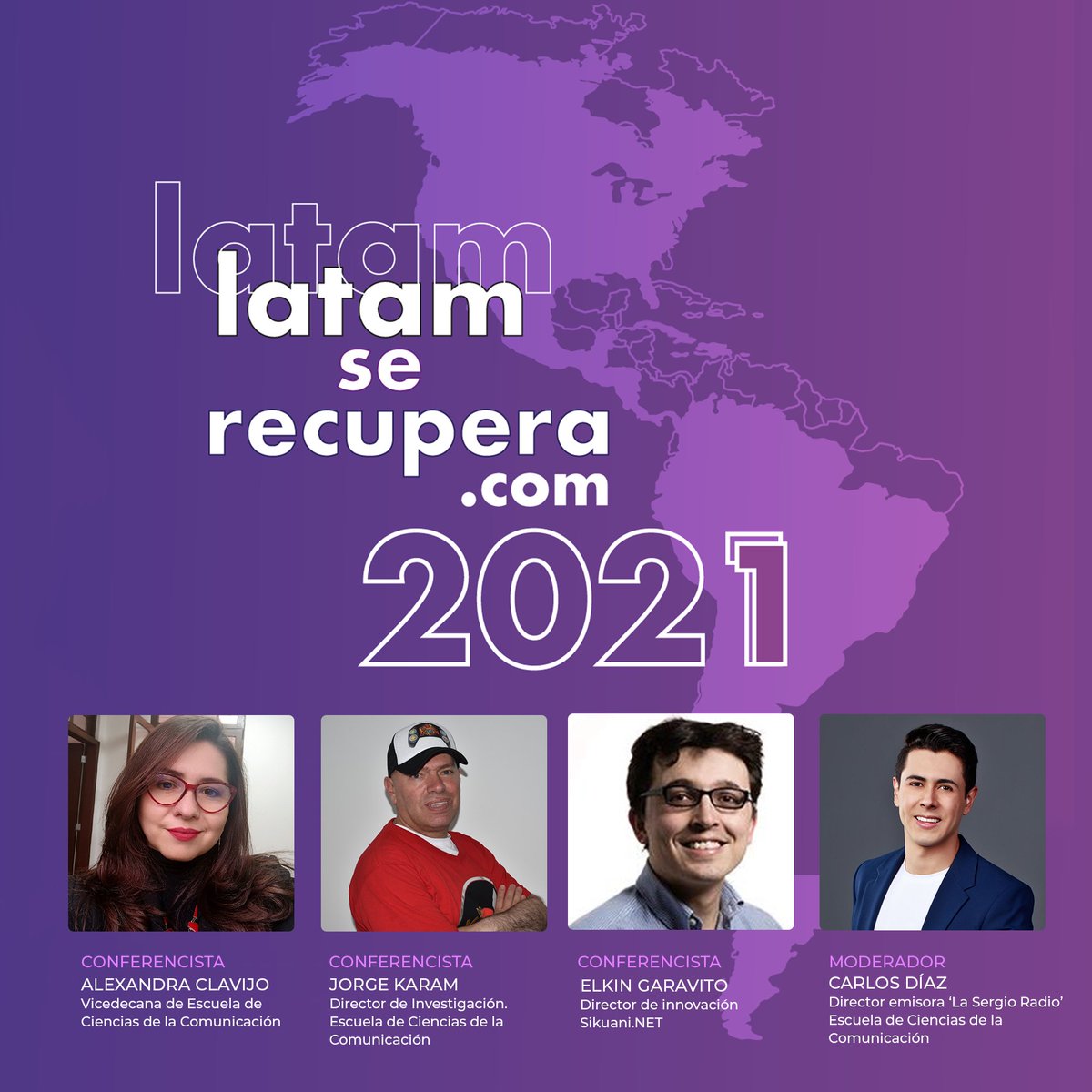 comunica_usa's tweet photo. 🤗🤗🤗Estaremos presentes en el @latamserecupera  2021 con nuestra Vicedecana @AlexaClavijo y los profes @DrKaram8K, @carlosdiazvidal y @elkingaravito director de innovación de https://t.co/2smbcqkUGl 

���🤩🤩

👉https://t.co/JBxjn4YWoF

#LatamSeRecupera https://t.co/6AM6Pt6YZL