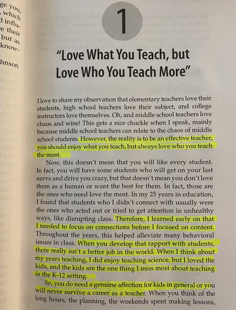 Focus on connections before content! Love who you teach!