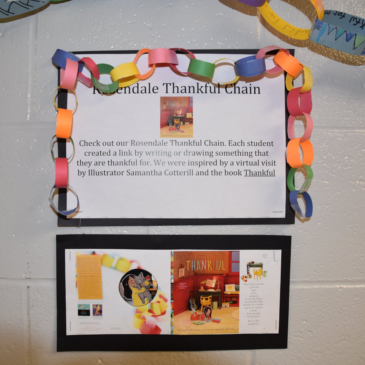 A virtual visit from artist and Niskayuna resident, Samantha Cotterill, inspired the project. Cotterill illustrated “Thankful” by @ElaineBVickers #NiskyEPIC (3/3)
