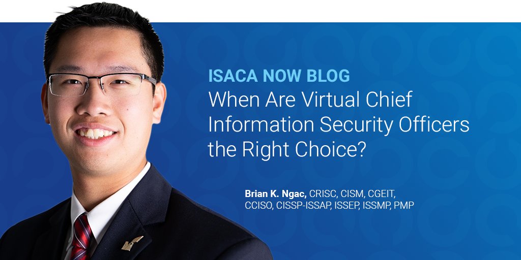 ESCOUTE1's tweet image. Virtual CISOs can be more affordable than a full-time CISO, but what are the tradeoffs that organizations need to consider? Find out on the ISACA Now blog:  bit.ly/3a4mQ3V