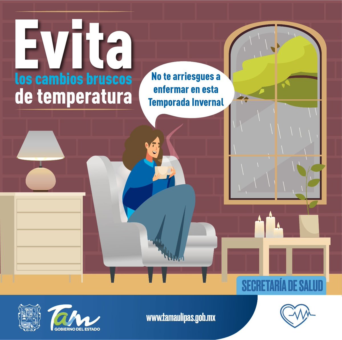 No te arriesgues a enfermar en esta #TemporadaInvernal, evita los cambios bruscos de temperatura, permanece atento al pronóstico del tiempo y abrígate adecuadamente.
#UsaCubrebocas #CuídateTú #CuidaALosTuyos #JuntosPodemos