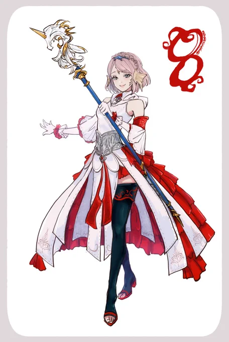 #墓BAR画廊_曉月CD #FF14 
アーリーアクセスまであと8日!
公式SSにあった白魔アウラちゃん。 