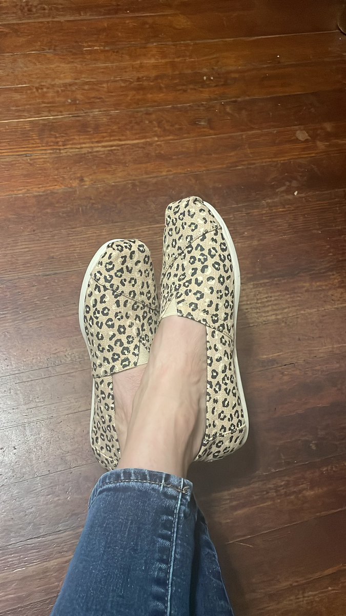 MSpiehs's tweet photo. I got myself some new goddamn cheetah shoes to help me get through hard holidays.  (Ok, they may be leopard but I’m going to pretend and also I’m sure leopards are wild too). @GlennonDoyle @AbbyWambach #Untamed https://t.co/XvXgbGuqIr