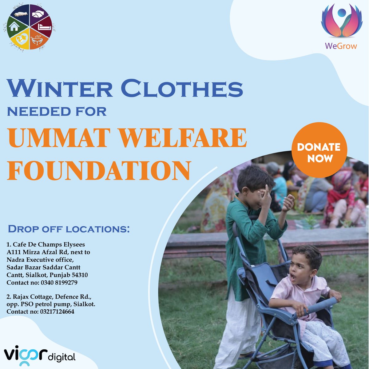 WeGrowngo's tweet photo. We’re collecting #winterclothes for #UmmatFoundation. 
If anyone is interested is playing their part and helping others, contact us.
Reach us at: +92 321 7124664

#winterseason #donations #community #helpingothers #sharethewarmth #helpinghand #wegrow #ngo #infinitepossibilities https://t.co/N3XquolaKg