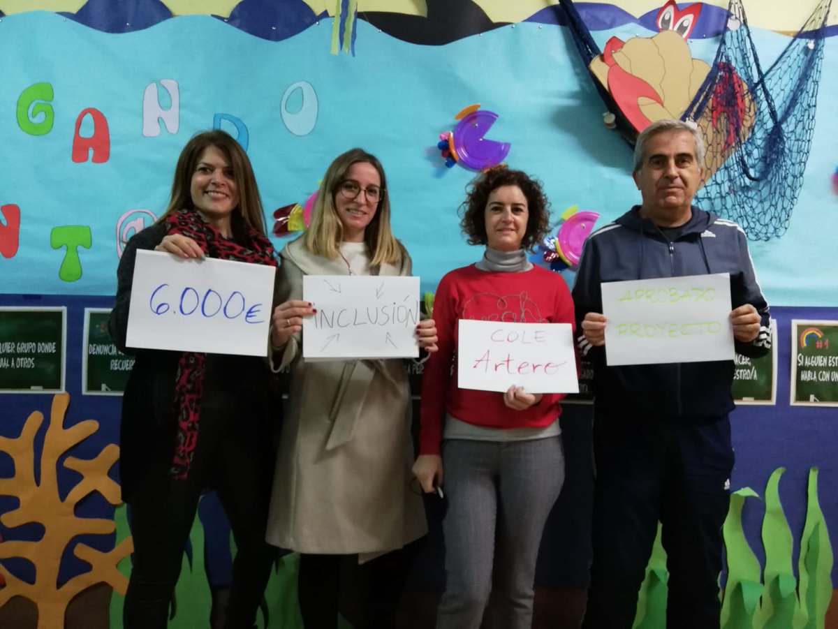 El cole bilingüe Artero, de Bullas ha sido seleccionado para desarrollar un proyecto de inclusión escolar a nivel nacional, junto a otros dos coles. ¡Estamos deseando dar vida a las actividades planificadas!