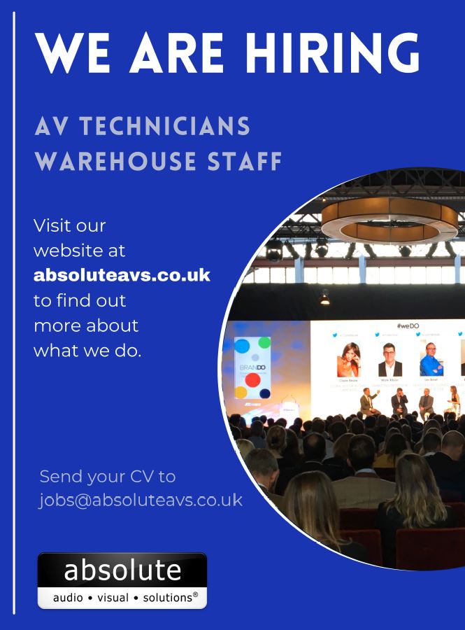 AbsoluteAVSLtd's tweet photo. WE ARE HIRING! If you are interested, please click the link and apply here:

https://t.co/tr9DEKd9Wa

#technicaljobs #eventjobs #hiring https://t.co/EeWC0mqomP