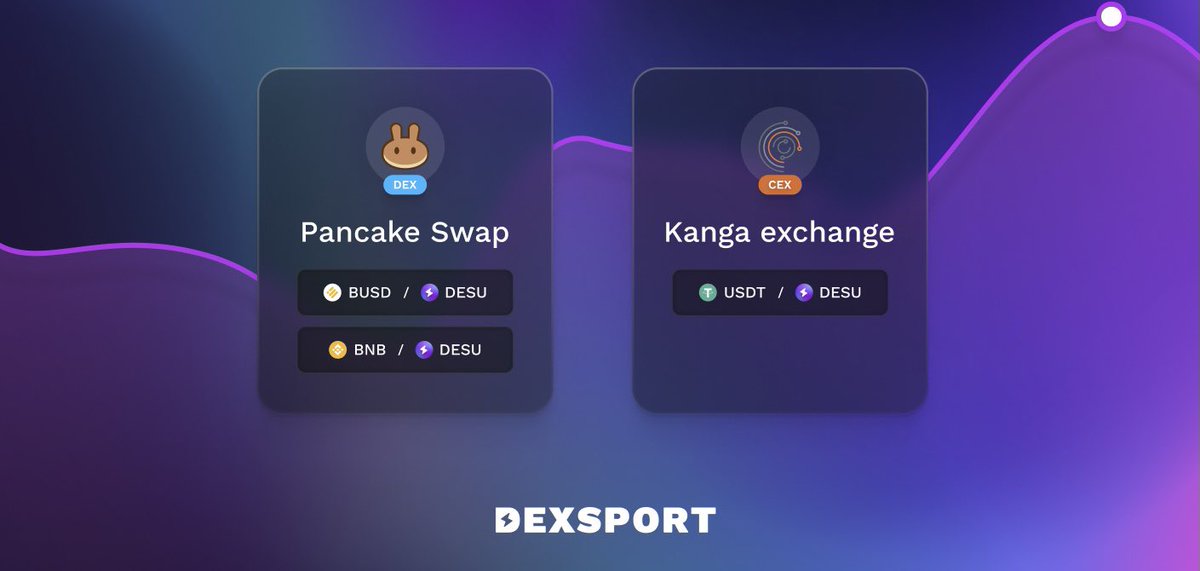Trade $DESU in pairs 🔥

🎯 BUSD/DESU and BNB/DESU: links.dexsport.io/pcs
🎯 USDT/DESU: links.dexsport.io/kanga

All the pairs you can find via official contract address: 0x32f1518BaAcE69e85b9E5fF844eBd617c52573ac