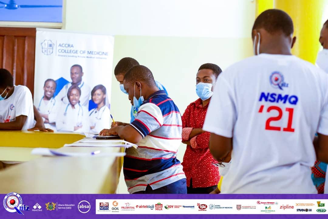 NSMQGhana's tweet photo. Earlier today, @acmedicine conducted interviews with the 9 #NSMQ2021 Semifinalists to select the recipient of the full tuition scholarship at Ghana's leading private medical school.

#NSMQinKumasi https://t.co/yvuQAtKShh